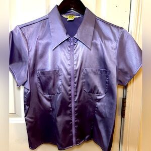 Vintage Express Y2K Zip Up Blouse. Size Large.